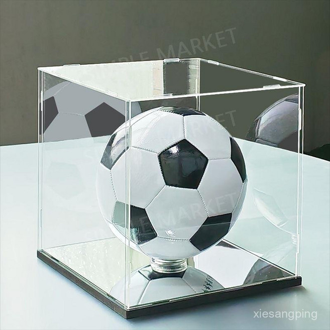사인축구공진열장 아크릴케이스 피규어 전시대 농구 보관함, 일반 검정색 모델 * L25W25H25 (5호 볼에 적, 1개