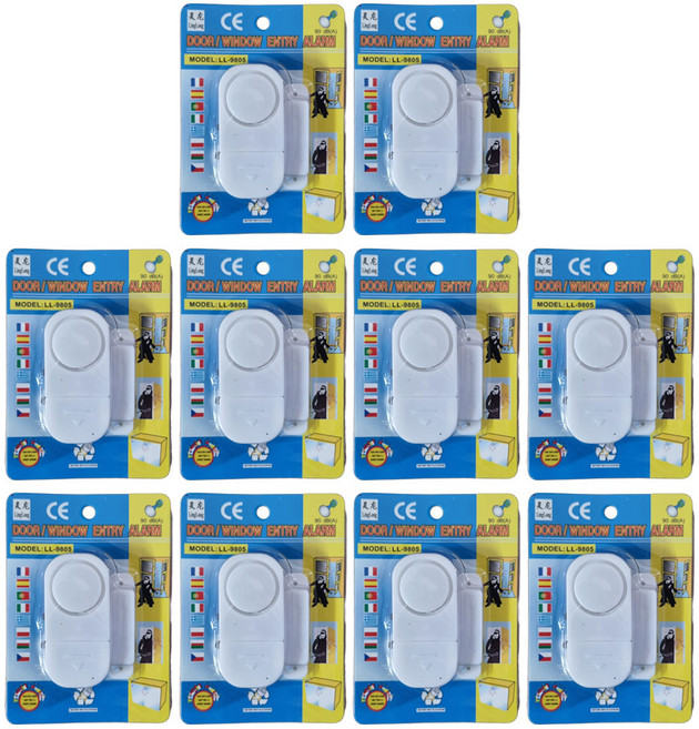 에이크롬 창문 경보기 도어경보기 도난방지 잠금 장치 방범용품, 10개