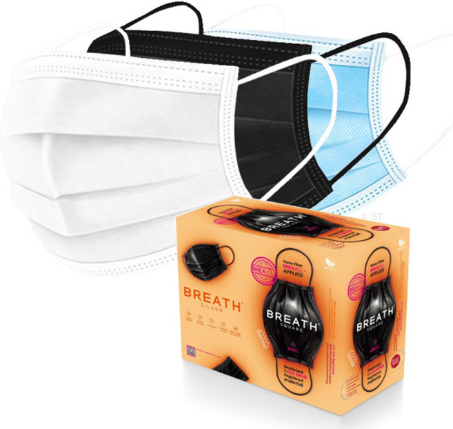 (총판)국산 브레스 스퀘어 덴탈마스크 1팩3매씩포장 (1매40원씩) / 정품 MB필터 일회용마스크 / 부직포 마스크 먼지 차단 덴탈 위생 치과용 정전기 필터 먼지 꽃가루, 정품 MB필터 일회용마스크 블랙, 1개