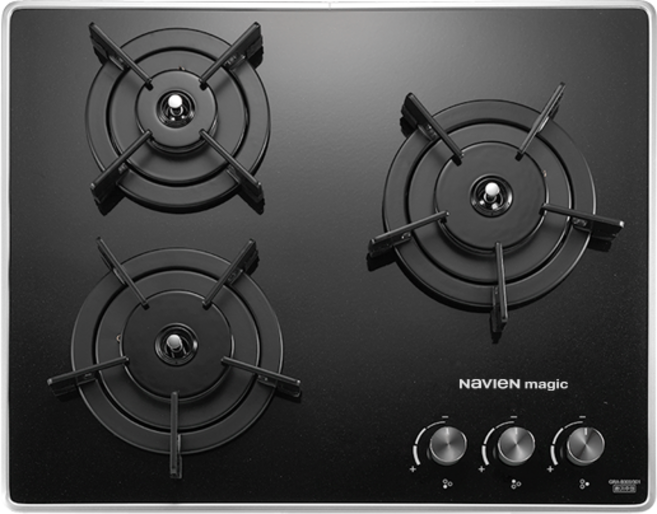 [전국설치가능] 경동나비엔 나비엔매직 빌트인 560x440 3구 가스레인지 GRB-6003 코드형 블랙펄 가스렌지 가스쿡탑 가정용 가스레인지 매립형, LNG, 나비엔매직 GRB-6003_코드타입
