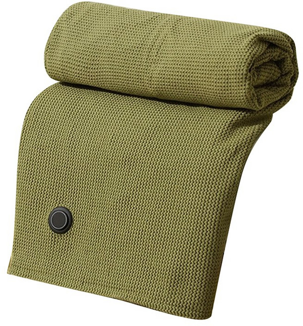 UB 휴대용 온열 담요 3단조절 간편 USB 연결식 지퍼형 캠핑 사무실, 150 x 80 cm, 그린