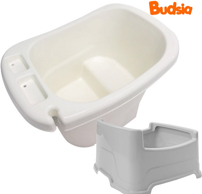 버드시아 디럭스 아기욕조 +욕조거치대, 아이보리+아이보리