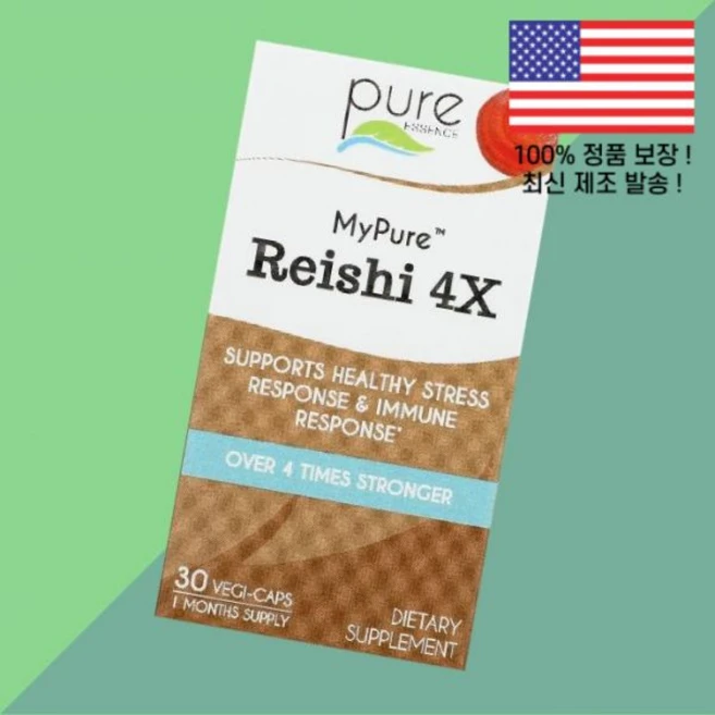 퓨어 에센스 마이 영지 4배 식물성 베지캡슐 30정 Pure Essence My Reishi 4x 30 Vegi Caps - 쿠팡