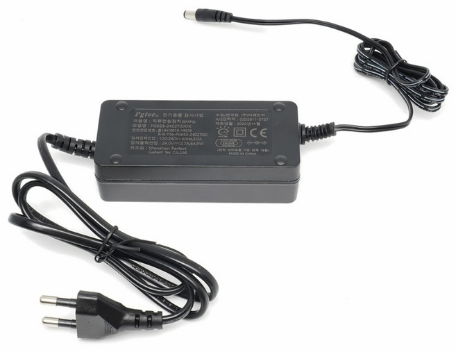 모니터 전원 아답터 5.5x2.1mm 24V 2.7A, 1개, 블랙