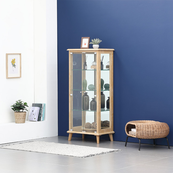 럭셔리 강화유리장식장 / 4단 5단 장식장 양주장식장 거실진열장 피규어장식장 LED장식장, 조명 미설치, 네추럴