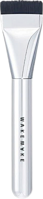 WAKEMAKE 一字型無痕粉底刷 (韓國OliveYoung) 銀色手柄 黑色刷毛, 1個, 銀色手柄/黑色刷毛