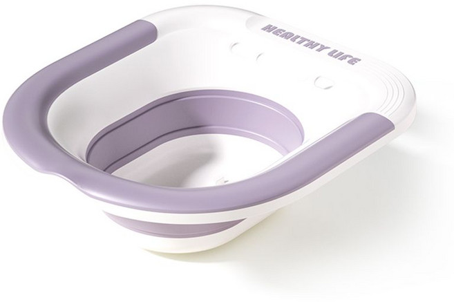 免蹲坐浴盆 可折疊 孕產婦盆 月子盆 家用洗屁股盆, 1個, 紫色不帶沖洗