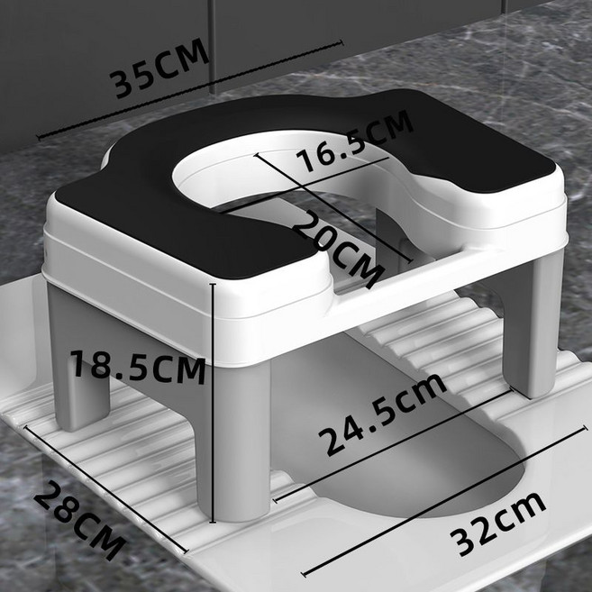구멍뚫린의자 좌욕의자 가정용 훈증기 좌욕기 노인 임산부 좌욕기, 쇼트형+쿠션+블랙화이트그레이