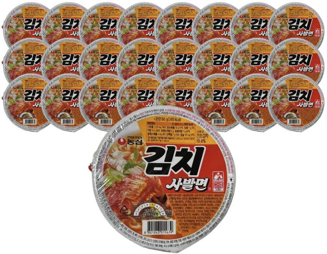 농심 김치사발면 86g, 1박스