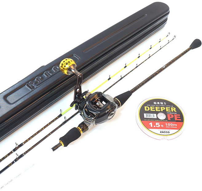 초릿대2개 2top 쭈꾸미 문어 낚시대 베이트릴 가방 합사 풀 세트