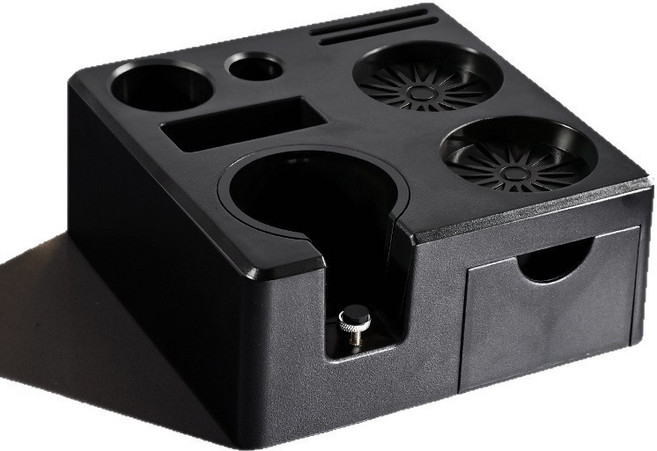 3구 탬핑 스테이션 수납형 멀티 거치대 정리함 51-58mm ABS, 1개, 멀티 넉박스 블랙