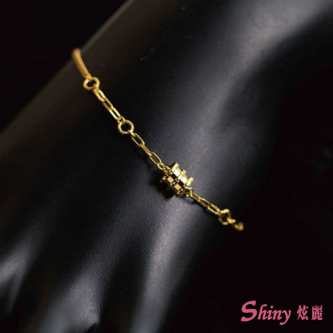 【炫麗】黃金手鍊 5G黃金小蠻腰手鍊 0.94錢 16 2.5cm 0623, 1個