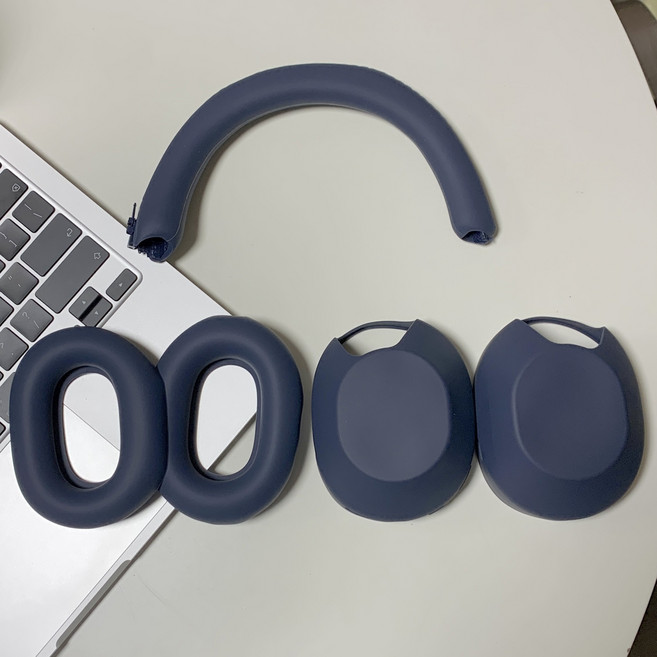 마이플럼 소니 헤드셋 wh 1000xm5 커버 실리콘 5피스 세트 노이즈캔슬링 헤드폰, 다크네이비, 1개, XM5