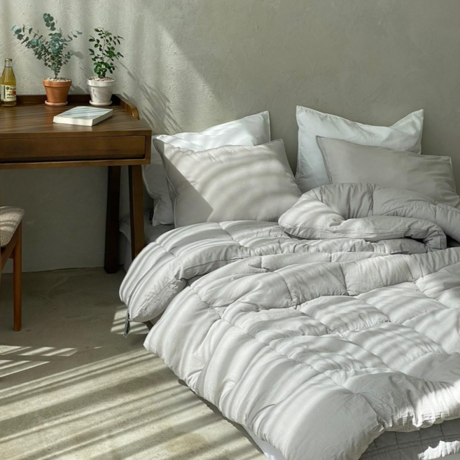 한빛 마카롱 호텔 차렵이불 피그먼트 워싱 순면이불