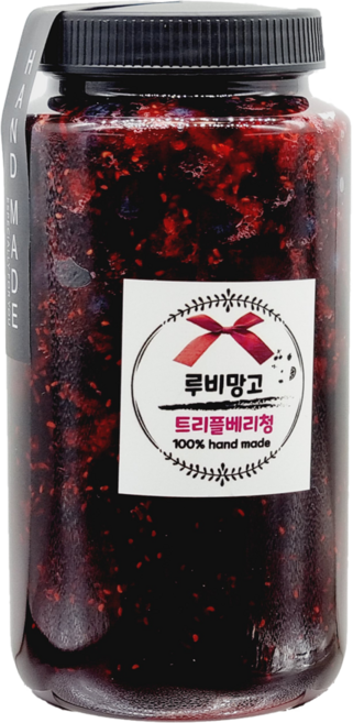 라즈블루베리청 루비망고 수제 과일청, 1kg, 1개