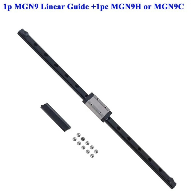 MGN9H 350mm 선형 레일 가이드 미니 슬라이딩 가이드웨이 DIY CNC 라우터 선반 자동화 기계용 베어링 블록 포함, 150mm