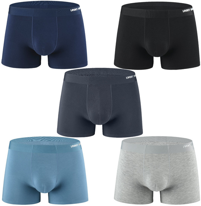 럭키크라운 프리미엄 시리즈 50수 모달 무지 주니어 청소년 남학생 무봉제 심리스 사각팬티 드로즈 5매세트 초등학생 중학생