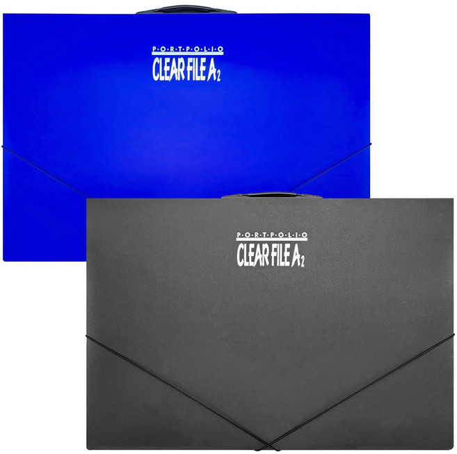 오피스존 포트폴리오 클리어화일 A2 20매 파일 보관 브로마이드, 검정, 1개