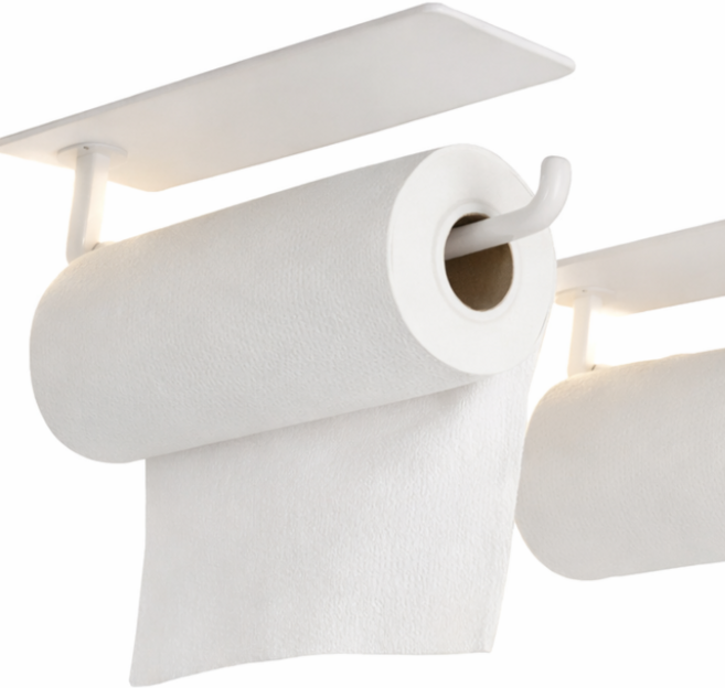 아롱달협력사 밀착고정 마그네틱 키친타올 거치대 다용도 자석 거치대, 1개, 밀크화이트 2개세트