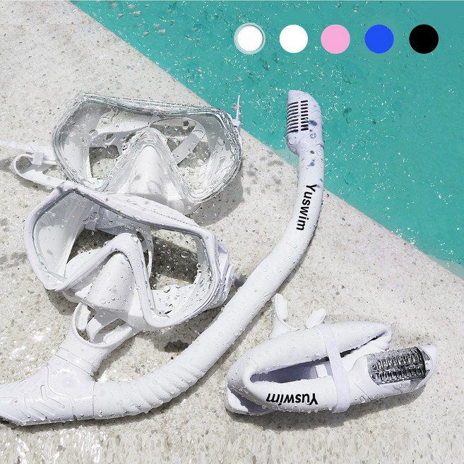 유스윔 스노클링 세트 성인용 접이식 물안경 마스크 풀페이스 스노쿨 동남아 여행 나트랑 푸꾸옥 다이빙 장비, 올블랙