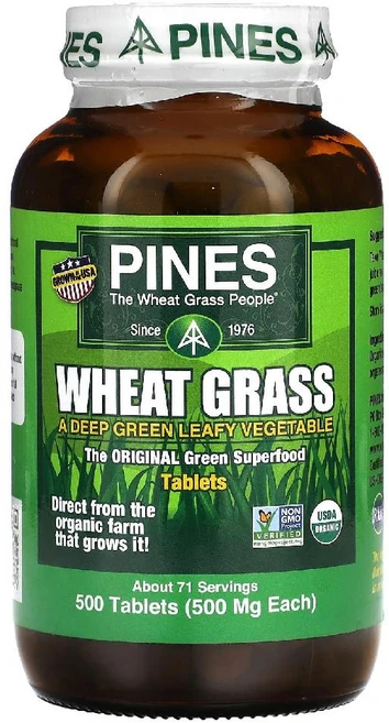 Pines 파인스 밀싹즙 밀싹분말 파우더 추출물 Wheat Grass 500mg 500정, 1개 - 쿠팡