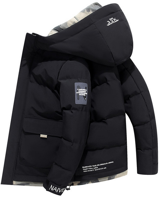 에쥬아 남성 후드 솜패딩 반코트 빅사이즈 겨울 방한 점퍼