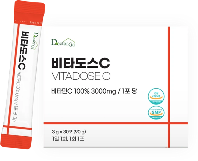 비타도스 비타민C 3000mg 고함량 순수 비타민씨 고용량 분말 가루 스틱, 1개, 90g - 쿠팡