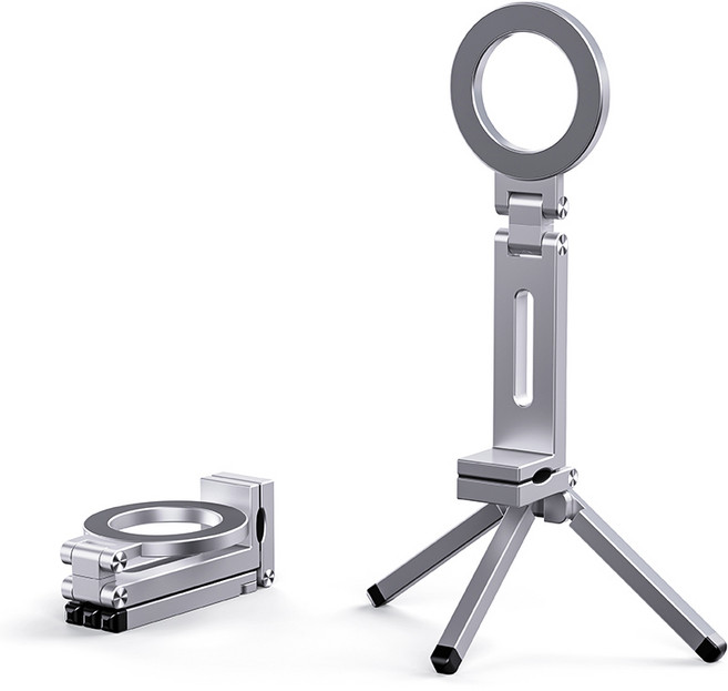 맥세이프 핸드폰 거치대 책상 360도 촬영 삼각대, 1개, 실버, MA01S