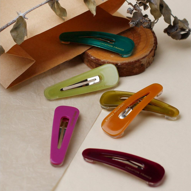 초콜리트쥬얼리 [3+1] 피피 프렌치마블 앞머리 고정 셀룰로오스 미니 포인트 옆머리 똑딱핀 26컬러