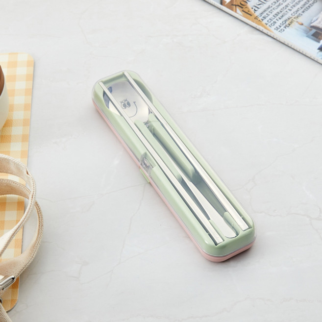 [모던하우스]코튼캔디 휴대용 수저세트 그린_TO0825014, 1개