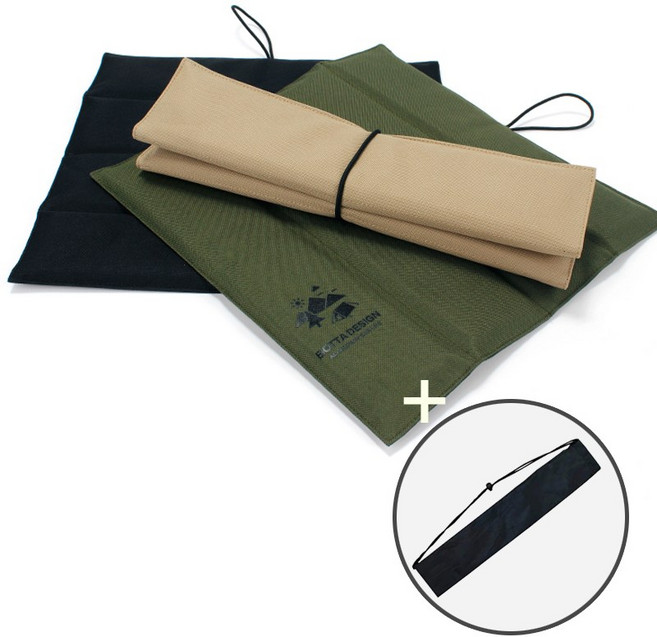 보타디자인 휴용용 접이식 방석 캠핑 등산 방석 1인용 보관파우치포함, 블랙