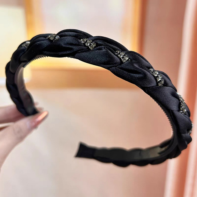 [꽃핀] -꽈배기 꼬임 반짝줄 포인트 블랙 베이지 브라운 빗살 여성헤어밴드
