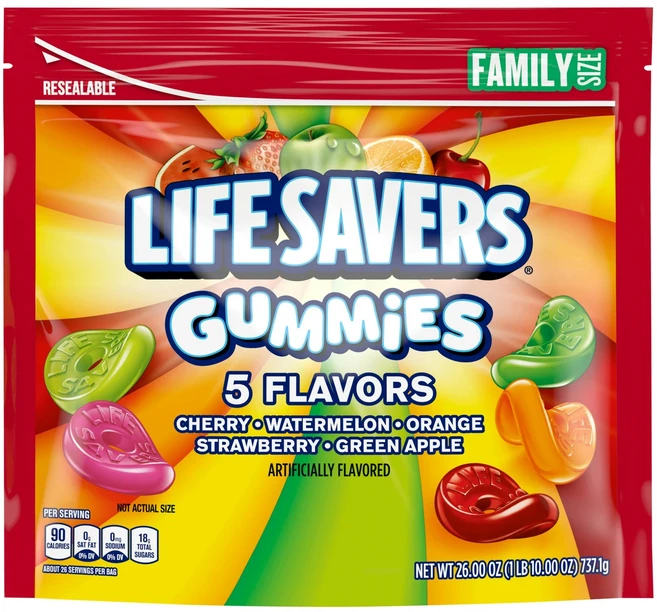 라이프세이버 Life Savers 구미 26oz 쉐어링팩 지퍼백 5가지 과일맛 젤리, 1개, 737g - 쿠팡