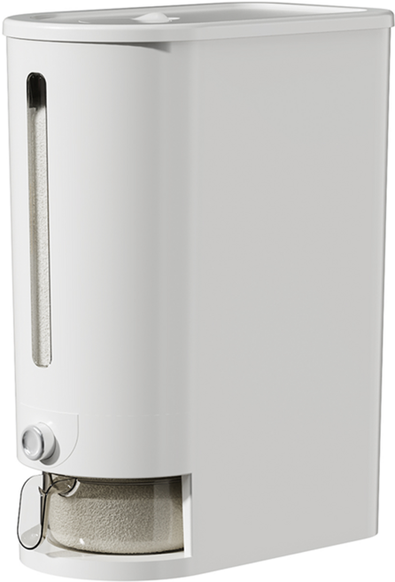 올릭 가정용 밀폐 방습 계량 쌀통 쌀 보관통 10kg 5kg, 아이보리, 1개