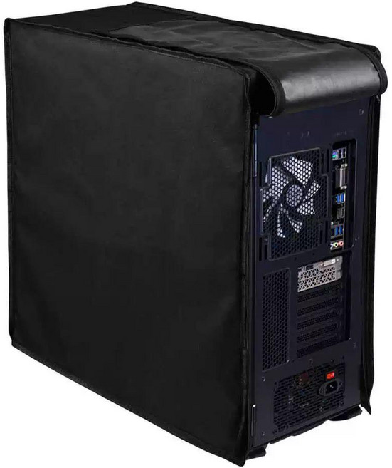 컴퓨터 본체 커버 보호 PC 덮개 먼지 케이스 천 데스크탑 600D 블랙 두꺼운 50x21x46cm 1개