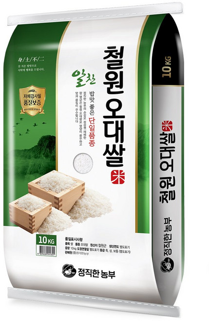 정직한농부 철원오대쌀 10kg / 25년산 햅쌀 / 상등급 단일품종 안전박스포장, 1개