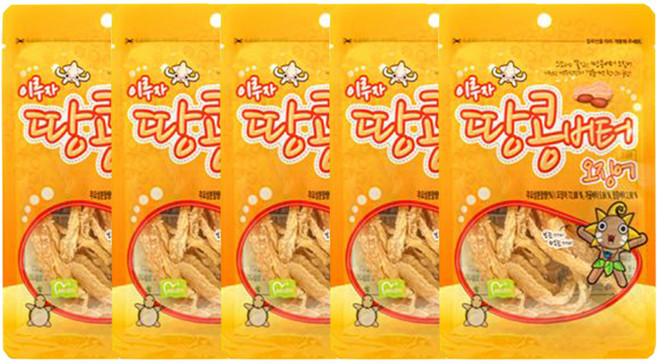 금한산업 땅콩버터 오징어, 25g, 5개