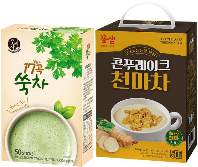 송원 17곡 쑥차 50T +꽃샘 콘푸레이크 천마차 50T, 1개