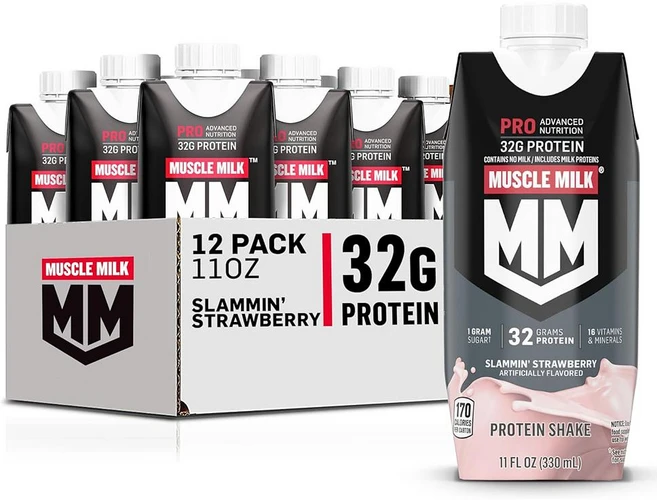 머슬밀크 프로틴쉐이크 330ml 12개입 1팩 스트로베리 Muscle Milk Pro Advanced Nutrition Protein Shake Slammin' Strawberr, 1개 - 쿠팡