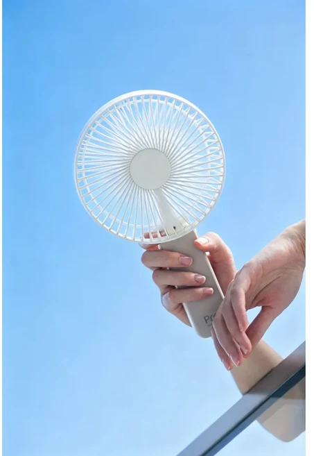 CFAN 빅팬 저소음 휴대용 손선풍기 시원한 강풍, 흰색+충전어댑터, C10