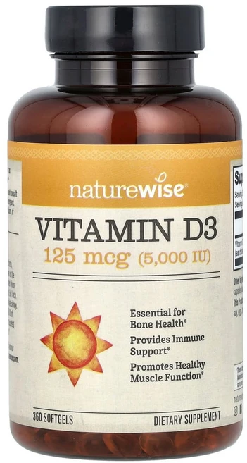 네이처와이즈 NatureWise Vitamin 비타민 D3 5000IU 360정, 1개 - 쿠팡