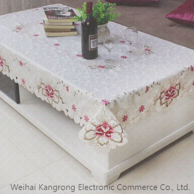Kangrong유럽레이스식탁보 티테이블보 거실 테이블보 식탁보 유럽식 직사각형 패브릭아트 레이스 전원 정사각형, T09-619스타일, C06-130*175cm, 1개
