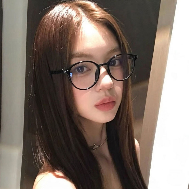 YF 여성 안경테 경량 가벼운 뿔테 안경 + 케이스 포함
