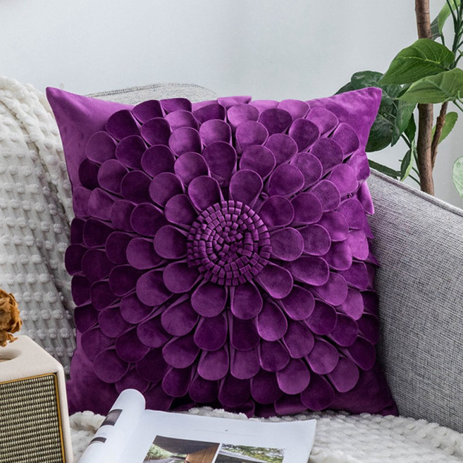 쇼파 입체 꽃무늬 쿠션 커버