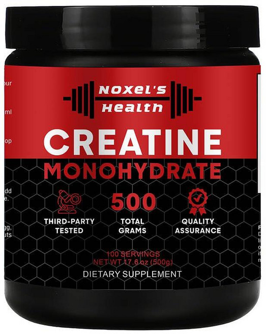 크레아틴 모노하이드레이트 파우더 - 1회 제공량당 Noxel's Health 미립자 크레아틴 파우더 100회분(5g) 운동 전 크레아틴 근육 만들기용 크레아틴 크레아틴 모, 크레아틴 모노하이드레이트 파우더 - 1회 제공량당 No, 1개, 500g