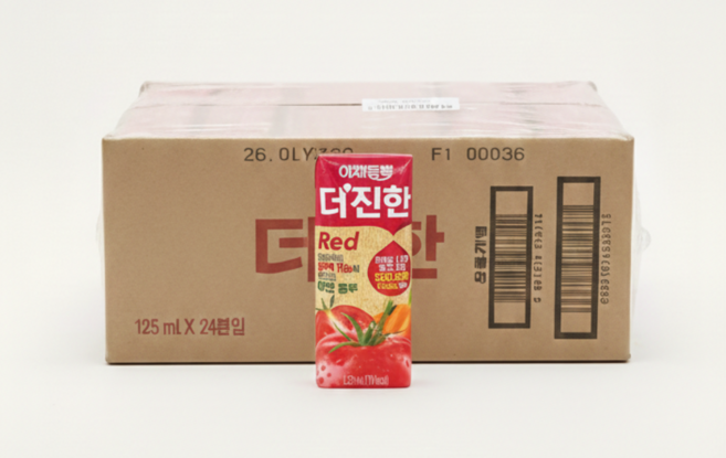 롯데칠성음료 야채듬뿍 더진한 레드, 125ml, 24개
