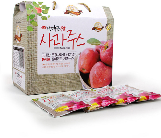 명품농원 문경 사과즙 저온착즙 주스 100% 120ml 50팩 100팩, 50개