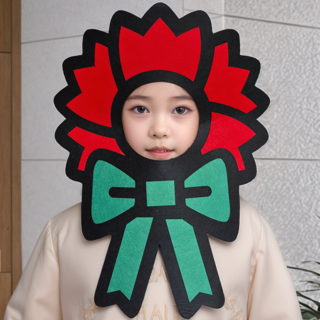 파티앤온 어버이날 스승의날 인간 카네이션 가면, 1개, 레드