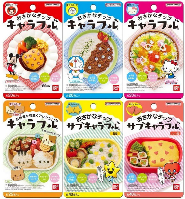 반다이 캬라후루 캐릭터 어묵칩 6종 세트, 기본, 1세트