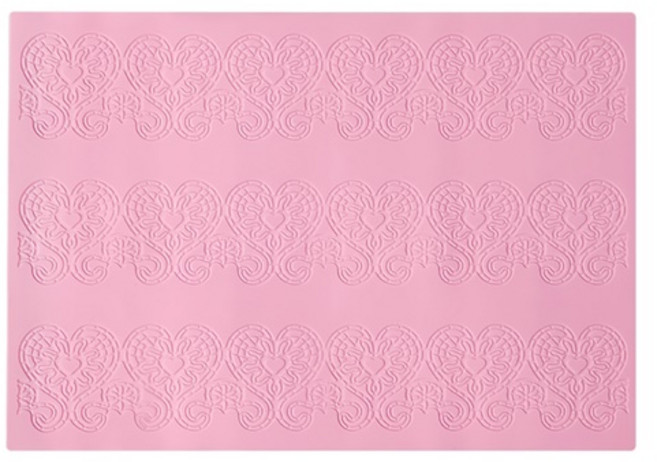 실리콘몰드 - 하트 레이스 매트 몰드, 1개